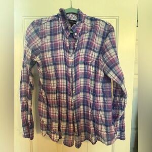 Spring colored plaid J Crew button up